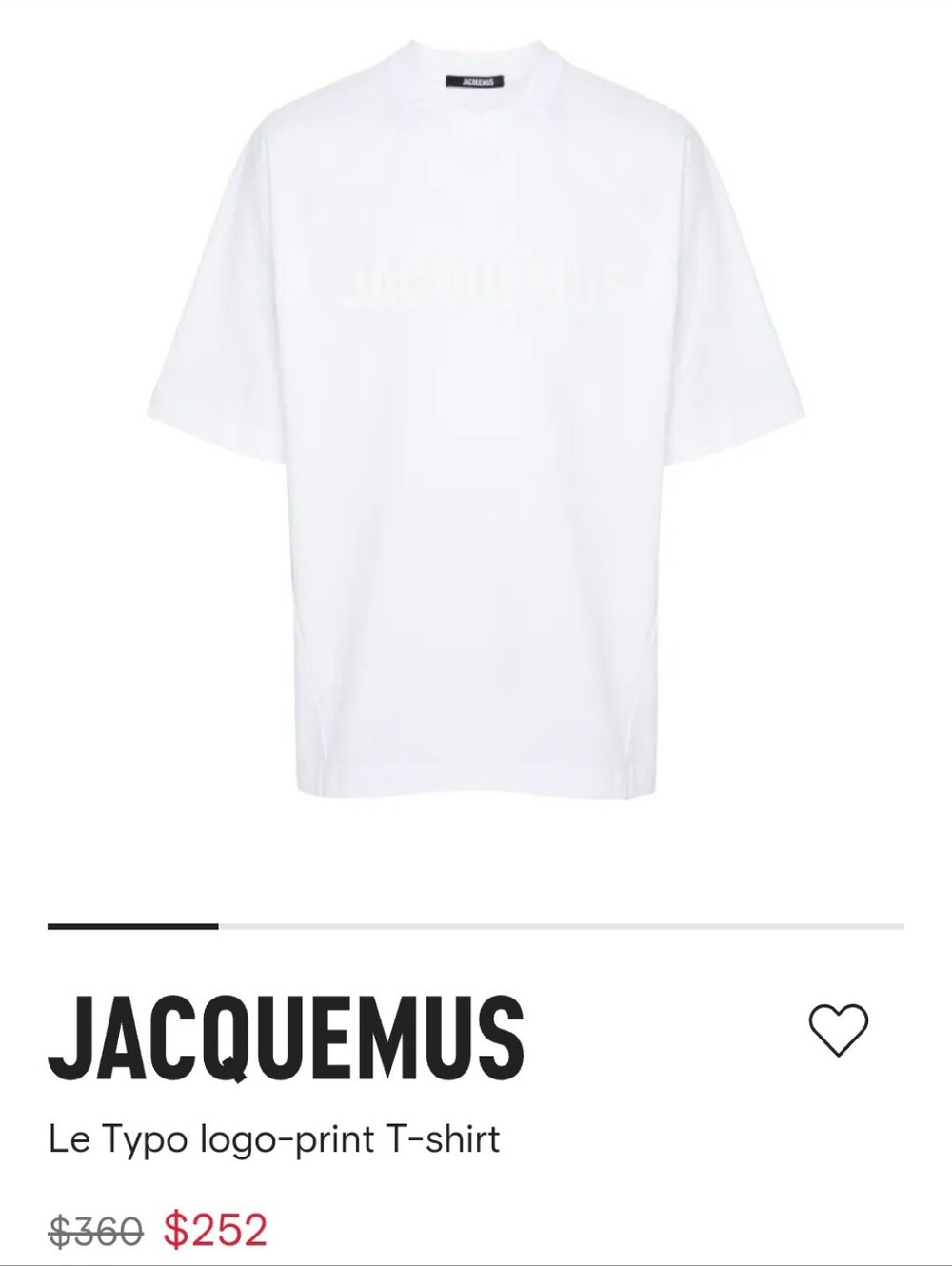 NEW WITH TAGS Jacquemus White Crewneck T-Shirt Fits MEN Or WOMEN Oversize M-XL